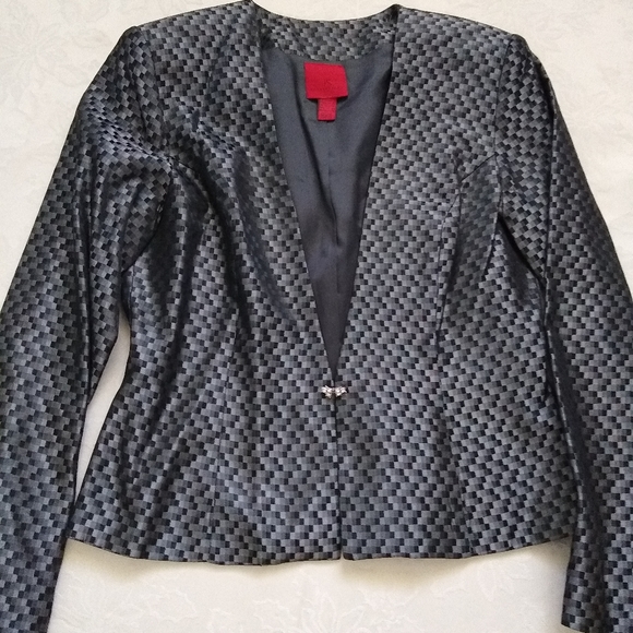 3 items JS Collections taffeta checks maxi skirt long sleeves jacket corset top - Picture 5 of 14